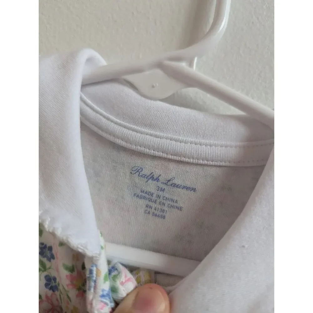Ralph Lauren Jumpsuit 3m Baby Girls Floral Dainty Preppy